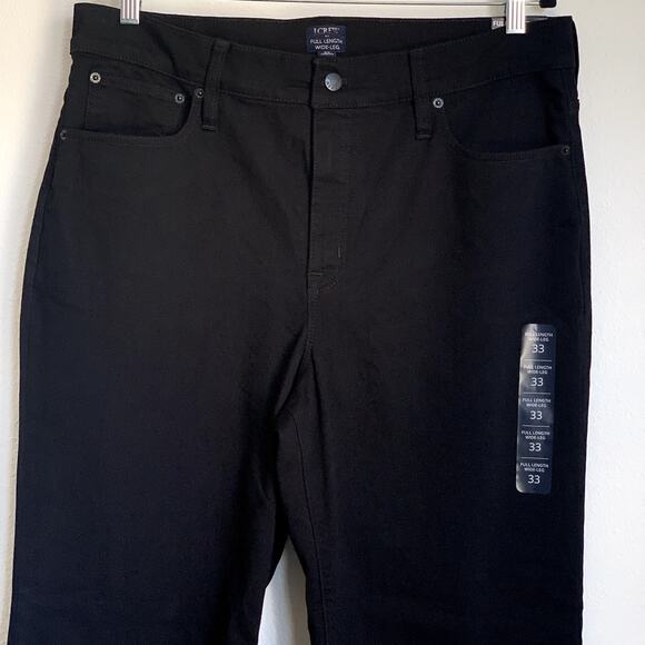 NWT J.Crew Factory Wide-leg Full-length Jean All-day Stretch in Black BU832 - Picture 6 of 15